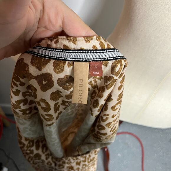 Anthropologie Pilcro Dress Size Large Leopard Print Lyocell Popover Tunic - Picture 8 of 9